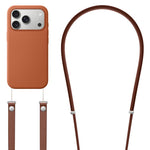 Ốp lưng silicone lỏng giả nylon đeo chéo có nam châm và hoạt hình pop-up, dành cho iPhone 17 Pro Max, iPhone 17 Pro, iPhone 17
