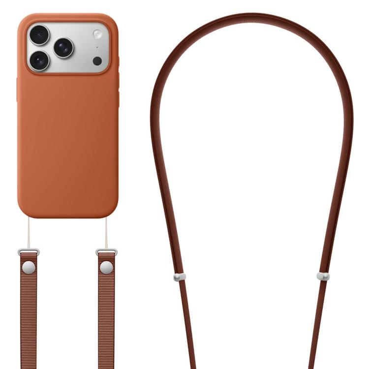 Ốp lưng silicone lỏng giả nylon đeo chéo có nam châm và hoạt hình pop-up, dành cho iPhone 17 Pro Max, iPhone 17 Pro, iPhone 17