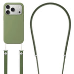 Ốp lưng silicone lỏng giả nylon đeo chéo có nam châm và hoạt hình pop-up, dành cho iPhone 17 Pro Max, iPhone 17 Pro, iPhone 17
