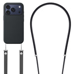 Ốp lưng silicone lỏng giả nylon đeo chéo có nam châm và hoạt hình pop-up, dành cho iPhone 17 Pro Max, iPhone 17 Pro, iPhone 17