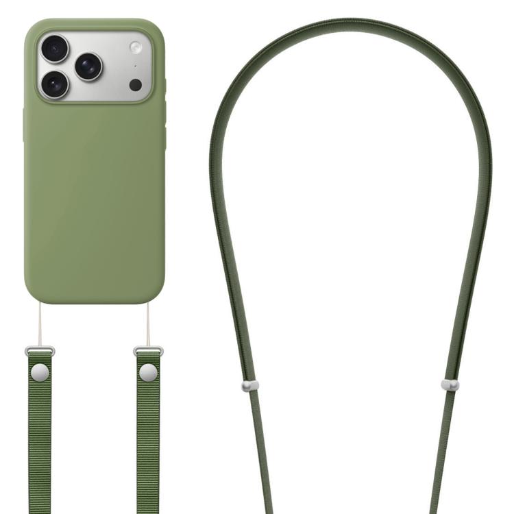 Ốp lưng silicone lỏng giả nylon đeo chéo có nam châm và hoạt hình pop-up, dành cho iPhone 17 Pro Max, iPhone 17 Pro, iPhone 17