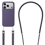 Ốp lưng silicone lỏng giả nylon đeo chéo có nam châm và hoạt hình pop-up, dành cho iPhone 17 Pro Max, iPhone 17 Pro, iPhone 17