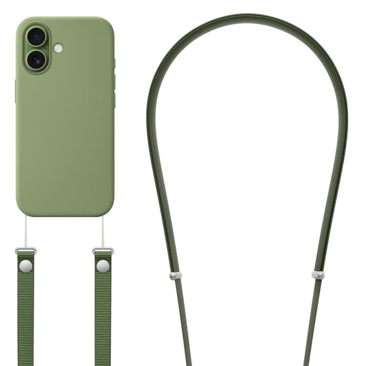 Ốp lưng silicone lỏng giả nylon đeo chéo có nam châm và hoạt hình pop-up, dành cho iPhone 17 Pro Max, iPhone 17 Pro, iPhone 17