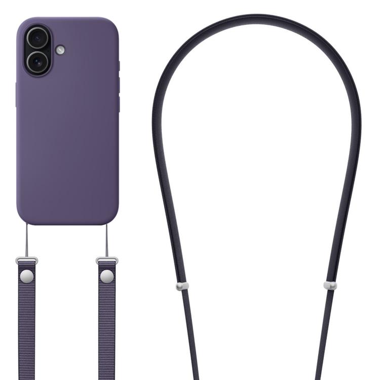 Ốp lưng silicone lỏng giả nylon đeo chéo có nam châm và hoạt hình pop-up, dành cho iPhone 17 Pro Max, iPhone 17 Pro, iPhone 17
