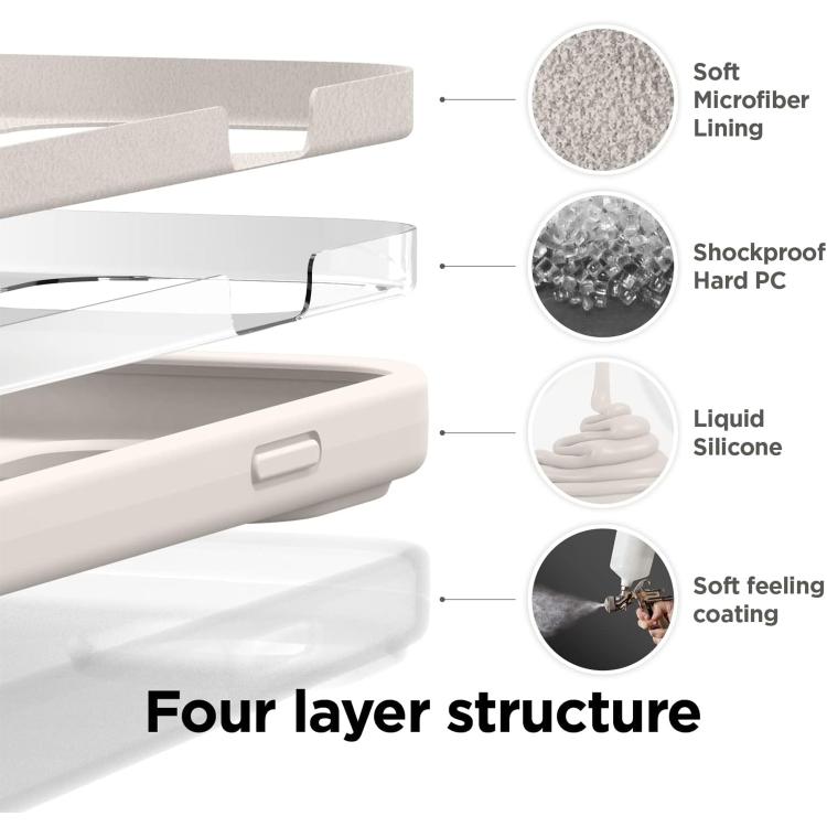 Ốp lưng silicone lỏng giả nylon đeo chéo có nam châm và hoạt hình pop-up, dành cho iPhone 17 Pro Max, iPhone 17 Pro, iPhone 17