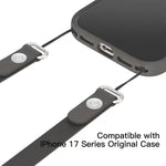 Ốp lưng silicone lỏng giả nylon đeo chéo có nam châm và hoạt hình pop-up, dành cho iPhone 17 Pro Max, iPhone 17 Pro, iPhone 17