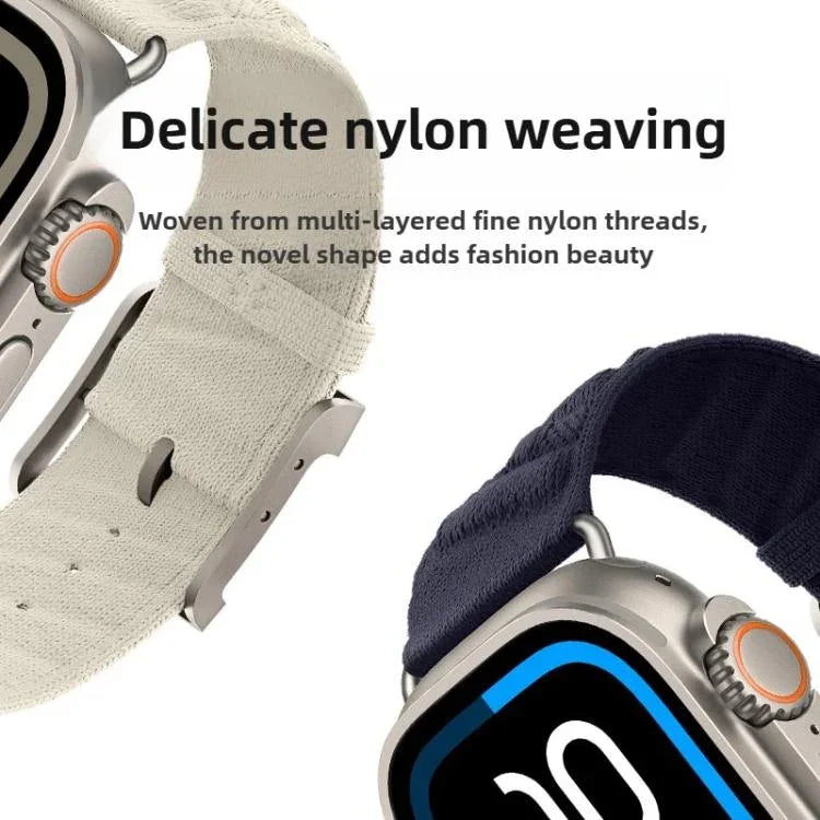 Dây đồng hồ nylon Twill kiểu H, Dành cho Apple Watch 46mm / 49mm / 45mm / 44mm, Dành cho Apple Watch 42mm / 41mm / 40mm / 38mm