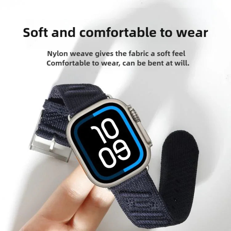 Dây đồng hồ nylon Twill kiểu H, Dành cho Apple Watch 46mm / 49mm / 45mm / 44mm, Dành cho Apple Watch 42mm / 41mm / 40mm / 38mm