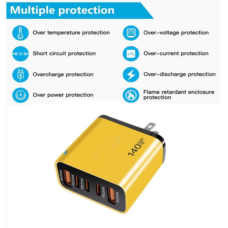 TE-PD43 Sạc đa cổng Type-C x 3, USB-A x 2 cho điện thoại / máy tính bảng, phích cắm US, phích cắm US
