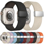 Dây đồng hồ nylon đàn hồi bốn sợi khóa nam châm một màu, Dành cho Apple Watch 46mm / 49mm / 45mm / 44mm, Dành cho Apple Watch 42mm / 41mm / 40mm / 38mm