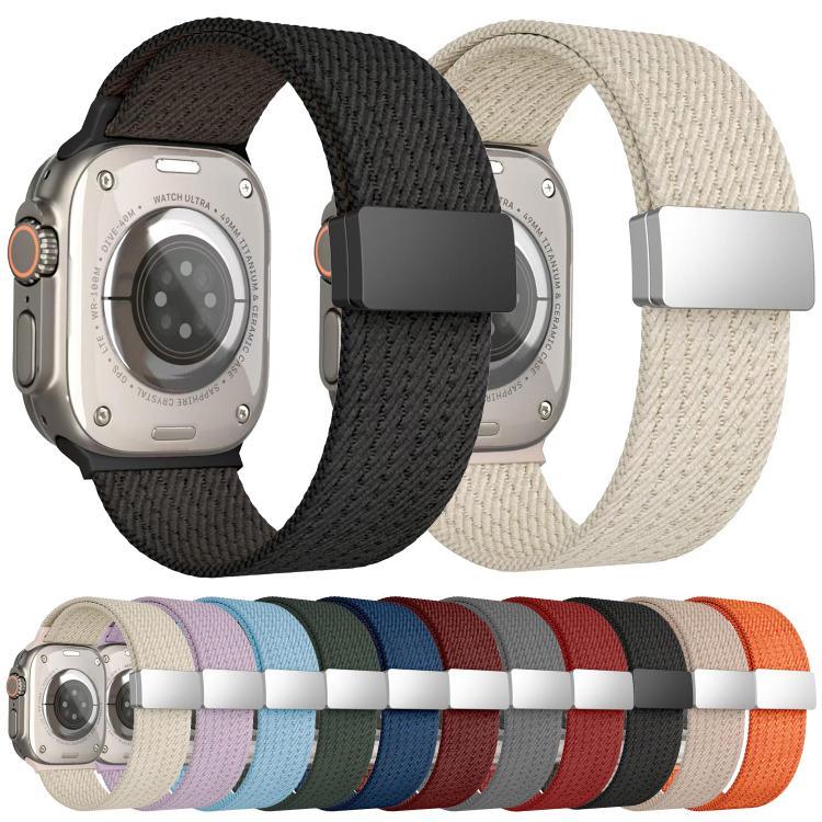 Dây đồng hồ nylon đàn hồi bốn sợi khóa nam châm một màu, Dành cho Apple Watch 46mm / 49mm / 45mm / 44mm, Dành cho Apple Watch 42mm / 41mm / 40mm / 38mm