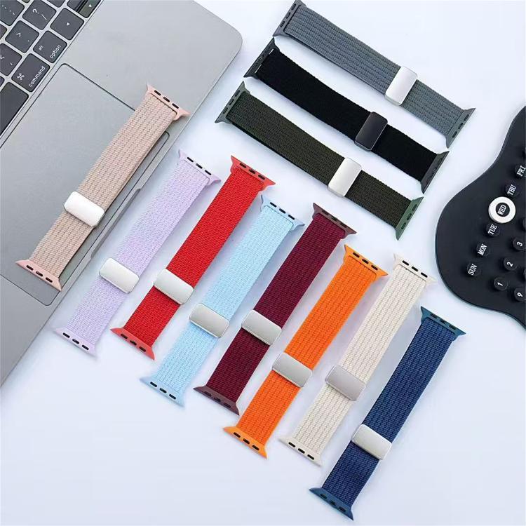 Dây đồng hồ nylon đàn hồi bốn sợi khóa nam châm một màu, Dành cho Apple Watch 46mm / 49mm / 45mm / 44mm, Dành cho Apple Watch 42mm / 41mm / 40mm / 38mm