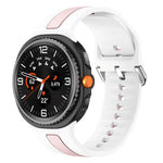 Dây Đồng Hồ Silicone Hai Màu Sọc Dọc Khóa Bạc, Dành Cho Samsung Galaxy Watch8 / Watch8 Classic