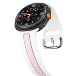 Dây Đồng Hồ Silicone Hai Màu Sọc Dọc Khóa Bạc, Dành Cho Samsung Galaxy Watch8 / Watch8 Classic