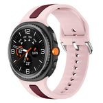 Dây Đồng Hồ Silicone Hai Màu Sọc Dọc Khóa Bạc, Dành Cho Samsung Galaxy Watch8 / Watch8 Classic