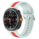 Dây Đồng Hồ Silicone Hai Màu Sọc Dọc Khóa Bạc, Dành Cho Samsung Galaxy Watch8 / Watch8 Classic