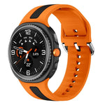 Dây Đồng Hồ Silicone Hai Màu Sọc Dọc Khóa Bạc, Dành Cho Samsung Galaxy Watch8 / Watch8 Classic