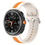 Dây Đồng Hồ Silicone Hai Màu Sọc Dọc Khóa Bạc, Dành Cho Samsung Galaxy Watch8 / Watch8 Classic