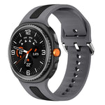 Dây Đồng Hồ Silicone Hai Màu Sọc Dọc Khóa Bạc, Dành Cho Samsung Galaxy Watch8 / Watch8 Classic