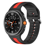 Dây Đồng Hồ Silicone Hai Màu Sọc Dọc Khóa Bạc, Dành Cho Samsung Galaxy Watch8 / Watch8 Classic