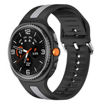 Dây Đồng Hồ Silicone Hai Màu Sọc Dọc Khóa Bạc, Dành Cho Samsung Galaxy Watch8 / Watch8 Classic