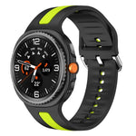 Dây Đồng Hồ Silicone Hai Màu Sọc Dọc Khóa Bạc, Dành Cho Samsung Galaxy Watch8 / Watch8 Classic