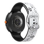 Dual Color Engraved Silicone Watch Band, For Samsung Galaxy Watch8 / Watch8 Classic