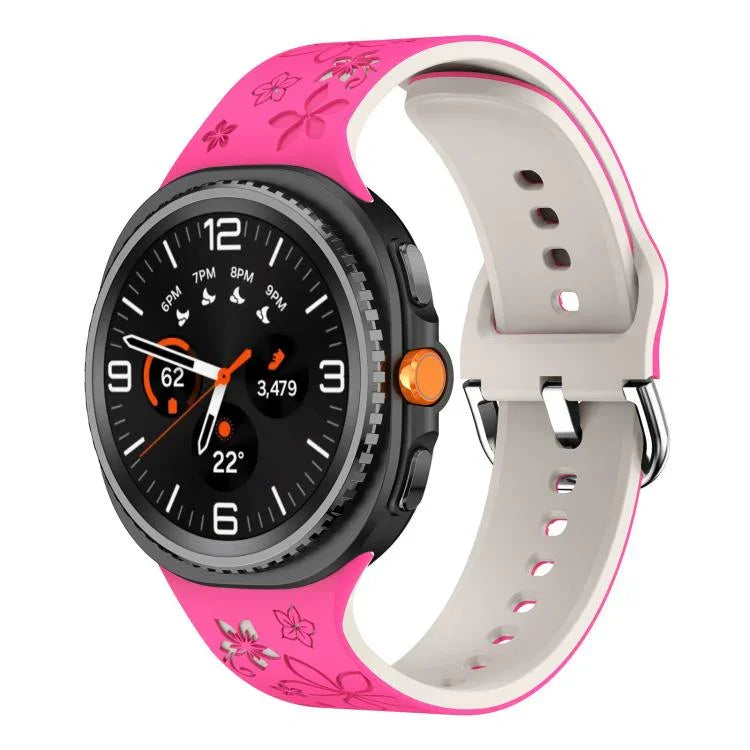 Dual Color Engraved Silicone Watch Band, For Samsung Galaxy Watch8 / Watch8 Classic