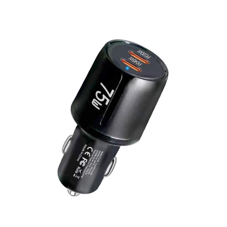 Sạc xe hơi sạc nhanh cổng đôi TE-P66 75W Type-C x 2 PD45W, TE-P66