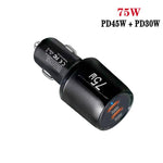 Sạc xe hơi sạc nhanh cổng đôi TE-P66 75W Type-C x 2 PD45W, TE-P66