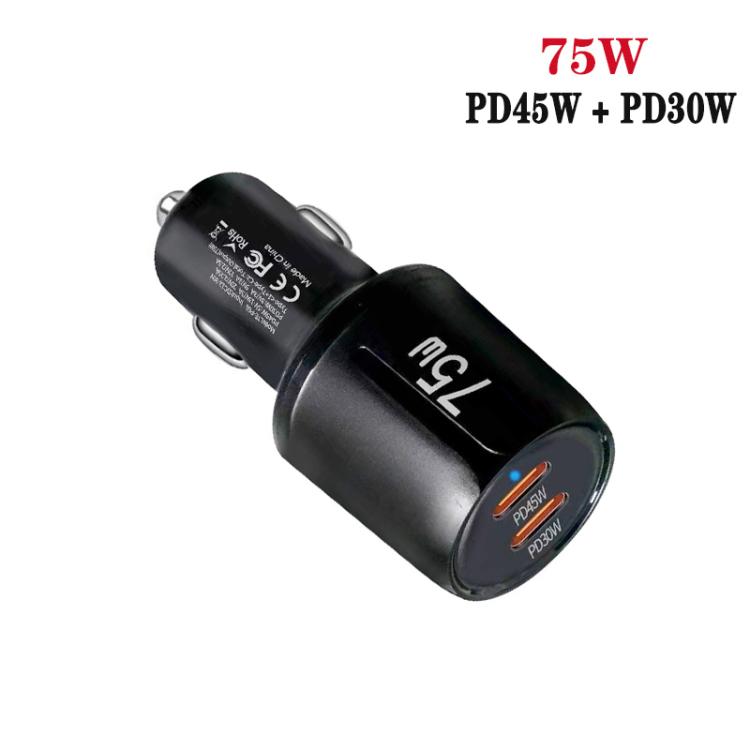 Sạc xe hơi sạc nhanh cổng đôi TE-P66 75W Type-C x 2 PD45W, TE-P66
