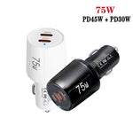 Sạc xe hơi sạc nhanh cổng đôi TE-P66 75W Type-C x 2 PD45W, TE-P66