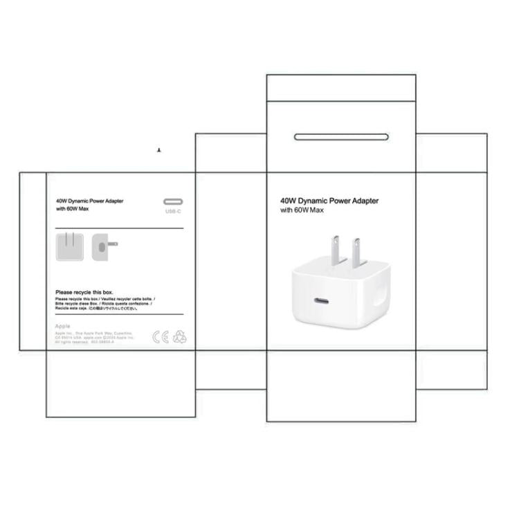 A3365 PD40W USB-C / Type-C Interface Foldable Plug Charger, US Plug, US Plug