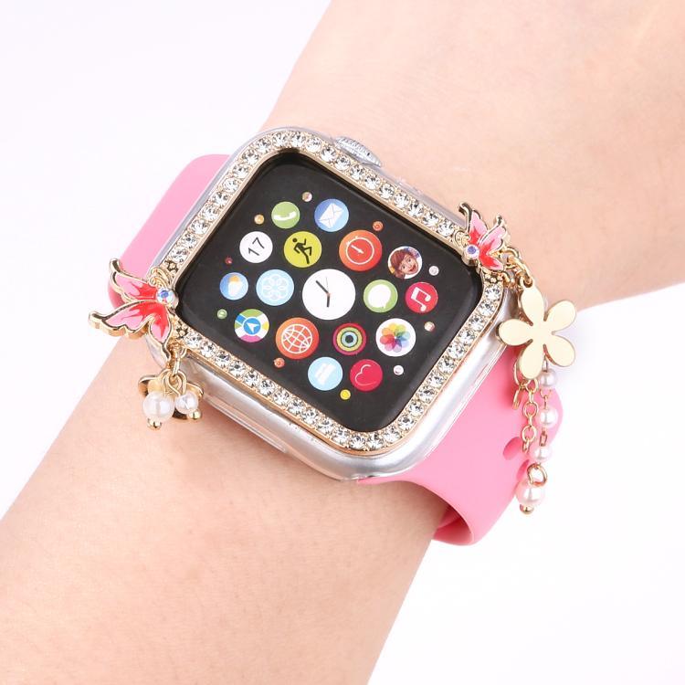Vỏ đồng hồ PC rỗng hình bướm tua rua đính kim cương đơn, Dành cho Apple Watch Series 6 / 5 / 4 & SE 44mm, Dành cho Apple Watch Series 6 / 5 / 4 & SE 40mm, Dành cho Apple Watch Series 9 / 8 / 7 45mm, Dành cho Apple Watch Series 9 / 8 / 7 41mm