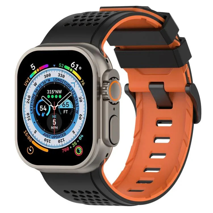 Dây đồng hồ silicone thoáng khí họa tiết caro, Dành cho Apple Watch 46mm / 49mm / 45mm / 44mm