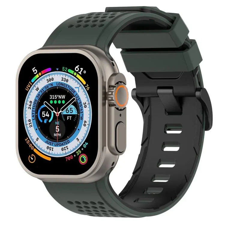 Dây đồng hồ silicone thoáng khí họa tiết caro, Dành cho Apple Watch 46mm / 49mm / 45mm / 44mm