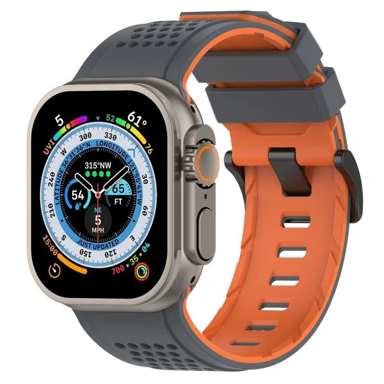 Dây đồng hồ silicone thoáng khí họa tiết caro, Dành cho Apple Watch 46mm / 49mm / 45mm / 44mm