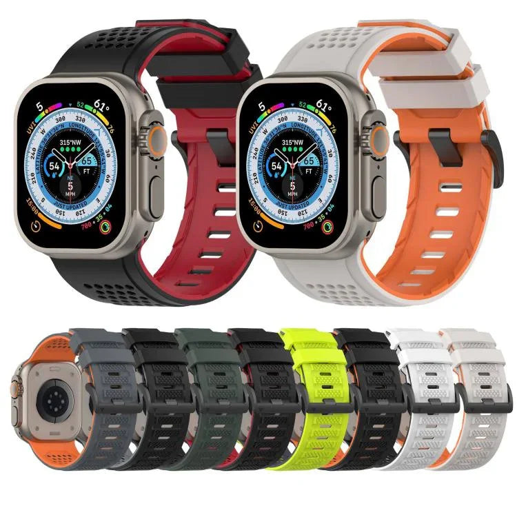 Dây đồng hồ silicone thoáng khí họa tiết caro, Dành cho Apple Watch 46mm / 49mm / 45mm / 44mm