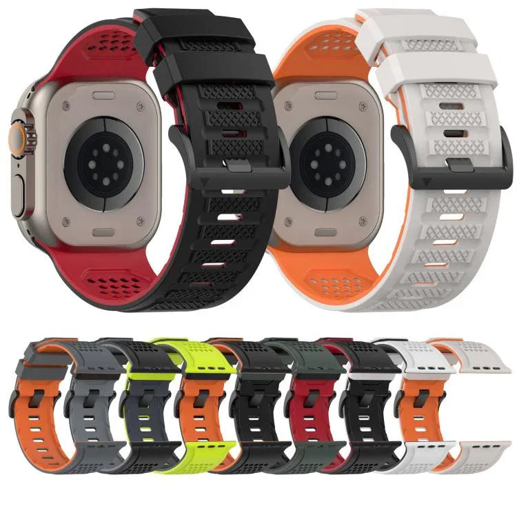 Dây đồng hồ silicone thoáng khí họa tiết caro, Dành cho Apple Watch 46mm / 49mm / 45mm / 44mm