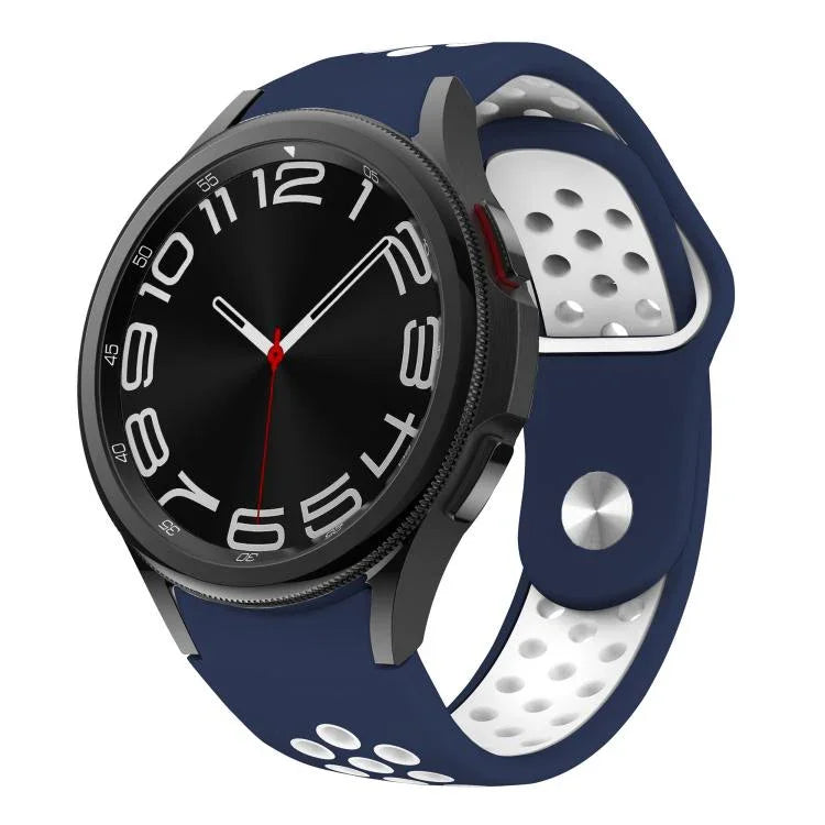 Dây đồng hồ silicone khóa ngược hai màu, Dành cho Samsung Galaxy Watch FE / 7 / 6 / 5 / 4