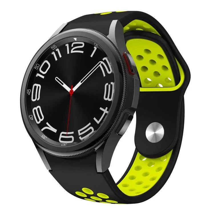 Dây đồng hồ silicone khóa ngược hai màu, Dành cho Samsung Galaxy Watch FE / 7 / 6 / 5 / 4
