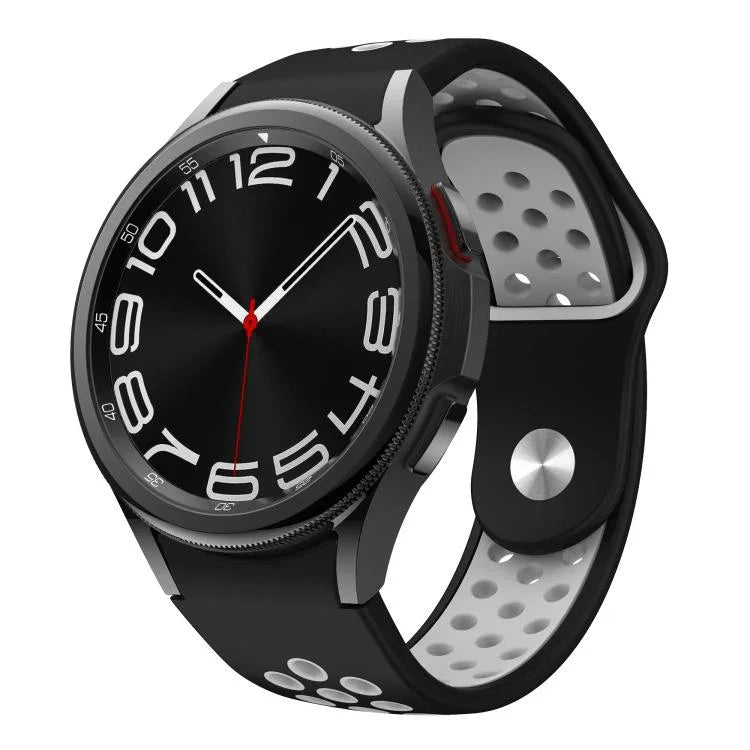 Dây đồng hồ silicone khóa ngược hai màu, Dành cho Samsung Galaxy Watch FE / 7 / 6 / 5 / 4