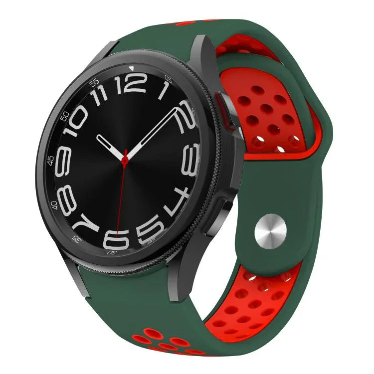 Dây đồng hồ silicone khóa ngược hai màu, Dành cho Samsung Galaxy Watch FE / 7 / 6 / 5 / 4