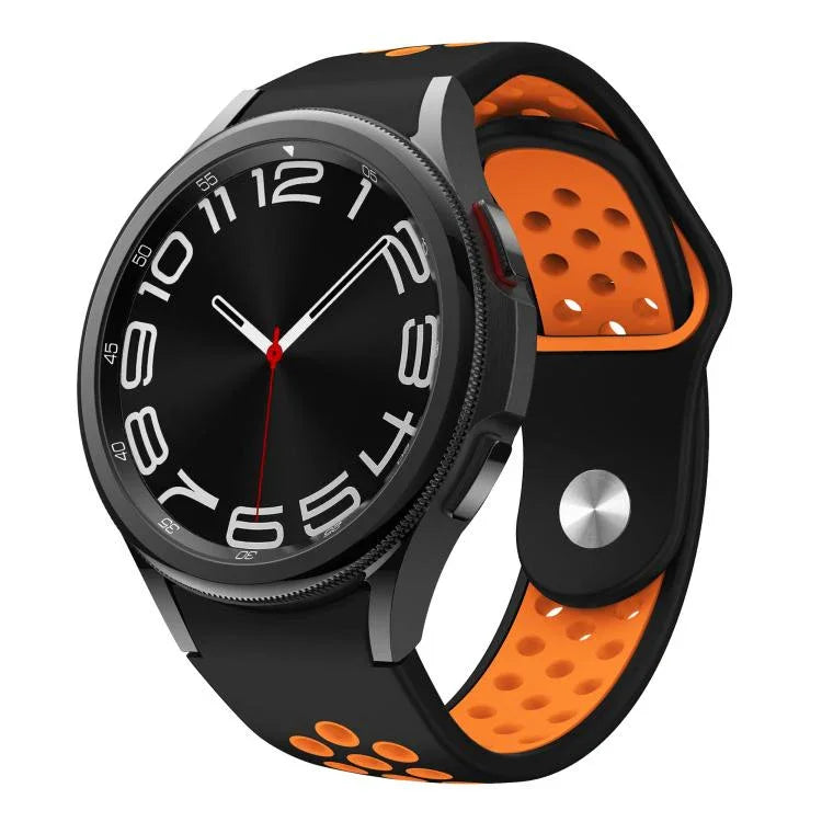 Dây đồng hồ silicone khóa ngược hai màu, Dành cho Samsung Galaxy Watch FE / 7 / 6 / 5 / 4