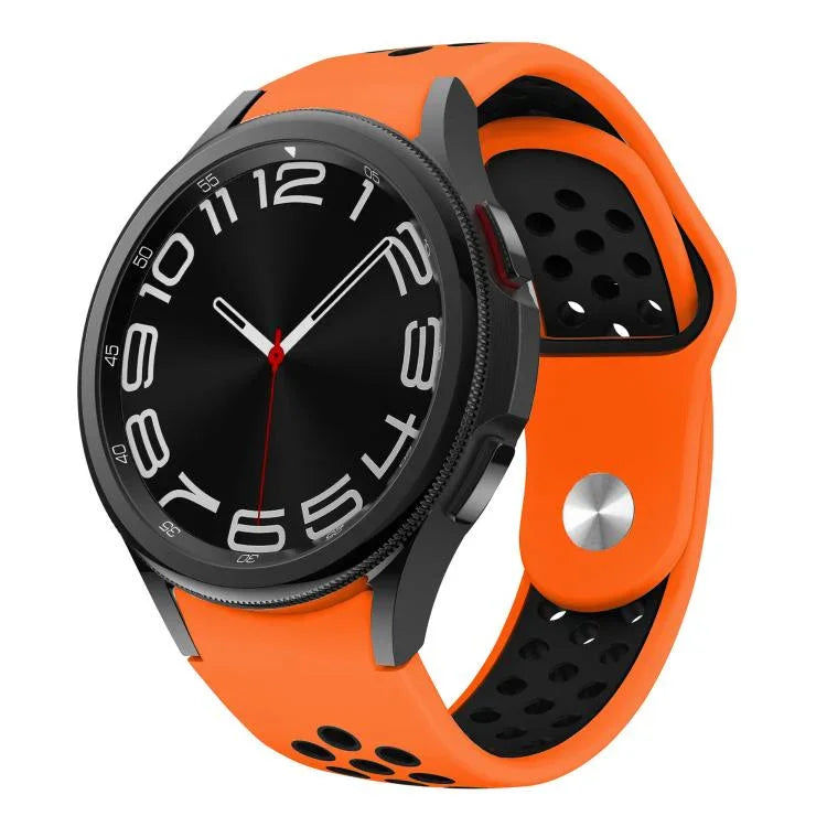 Dây đồng hồ silicone khóa ngược hai màu, Dành cho Samsung Galaxy Watch FE / 7 / 6 / 5 / 4