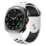 Dây đồng hồ silicone khóa ngược lỗ tròn hai màu, Dành cho Samsung Galaxy Watch Ultra 47mm / Ultra 2025