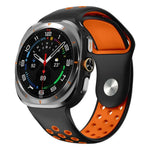 Dây đồng hồ silicone khóa ngược lỗ tròn hai màu, Dành cho Samsung Galaxy Watch Ultra 47mm / Ultra 2025