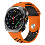 Dây đồng hồ silicone khóa ngược lỗ tròn hai màu, Dành cho Samsung Galaxy Watch Ultra 47mm / Ultra 2025