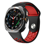 Dây đồng hồ silicone khóa ngược lỗ tròn hai màu, Dành cho Samsung Galaxy Watch Ultra 47mm / Ultra 2025