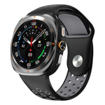 Dây đồng hồ silicone khóa ngược lỗ tròn hai màu, Dành cho Samsung Galaxy Watch Ultra 47mm / Ultra 2025